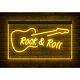 140009 Rock And Roll Guitar Music Band Room Studio Display Led Light Neon Sign