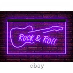 140009 Rock and Roll Guitar Music Band Room Studio Display LED Light Neon Sign