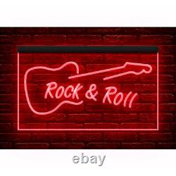 140009 Rock and Roll Guitar Music Band Room Studio Display LED Light Neon Sign