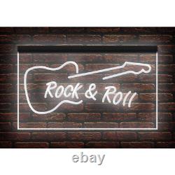 140009 Rock and Roll Guitar Music Band Room Studio Display LED Light Neon Sign