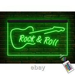 140009 Rock and Roll Guitar Music Band Room Studio Display LED Light Neon Sign