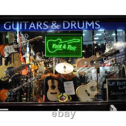 140009 Rock and Roll Guitar Music Band Room Studio Display LED Light Neon Sign