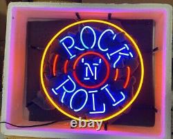 24x24 Rock N Roll Music Neon Sign Lamp Light Visual Handmade Decor Beer L