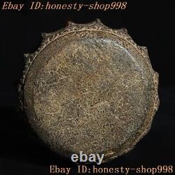 5.2 Collect China dynasty Bluestone carve Musical Instruments Stone Drum statue