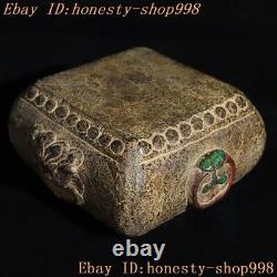 5.2 Collect old Chinese Bluestone painted Musical Instruments Stone Drum statue