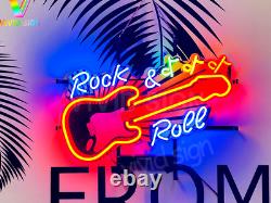 Amy Rock Roll Guitar Music Notes 20x14 Neon Sign With HD Vivid Printing