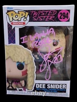 Autographed Rare Twisted Sister Dee Snider Funko Pop #294 w Inscription JSA COA