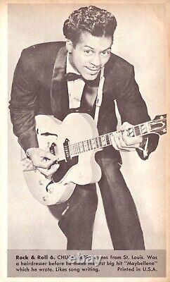 Chuck Berry #6 Rock & Roll Music Exhibit Vintage 1959 Arcade Card Postcard Size