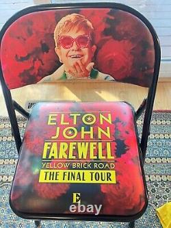 ELTON JOHN VIP Folding Chair Farewell Yellow Brick Road Tour RARE COLLECTIBLE