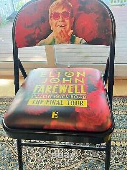 ELTON JOHN VIP Folding Chair Farewell Yellow Brick Road Tour RARE COLLECTIBLE