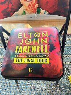 ELTON JOHN VIP Folding Chair Farewell Yellow Brick Road Tour RARE COLLECTIBLE