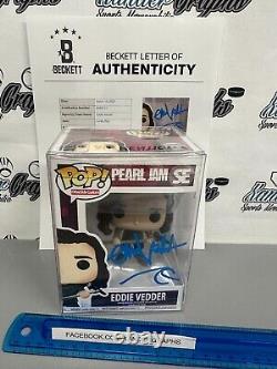 Eddie Vedder Pearl Jam Custom Wave Signed Autographed Funko Pop-beckett Bas Loa