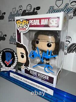 Eddie Vedder Pearl Jam Custom Wave Signed Autographed Funko Pop-beckett Bas Loa