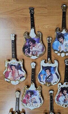 Elvis Presley Entertainer of the Century Guitar Shape Collector Plates 11 Pc