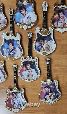 Elvis Presley Entertainer of the Century Guitar Shape Collector Plates 11 Pc