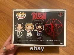 Funko Pop rocks RUSH Figure 3-pack PREOWNED- Never Opened IN PROTECTIVE SLEEVE