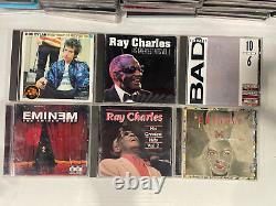 Huge Lot Over 100 Music CD's In Cases Eminem Bob Dylan Elton John Madonna Prince