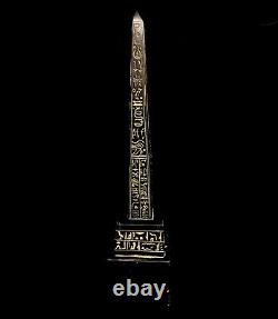 Large Heavy Egyptian Hand made Obelisk with Handmade Egyptian Inscriptions