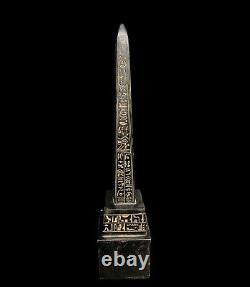 Large Heavy Egyptian Hand made Obelisk with Handmade Egyptian Inscriptions