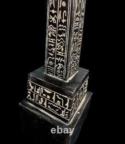 Large Heavy Egyptian Hand made Obelisk with Handmade Egyptian Inscriptions