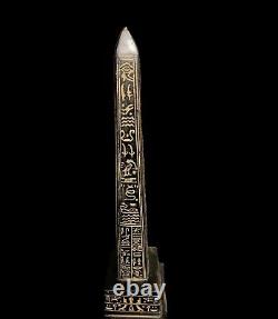 Large Heavy Egyptian Hand made Obelisk with Handmade Egyptian Inscriptions