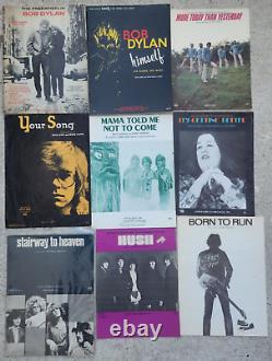 Lot of 24 60's & 70's Rock Songbooks/sheets Led Zeppelin Bob Dylan John Lennon