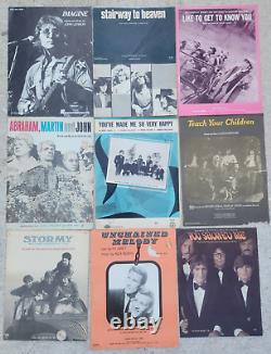 Lot of 24 60's & 70's Rock Songbooks/sheets Led Zeppelin Bob Dylan John Lennon