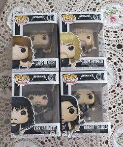 Metallica Funko Pop Rocks Set of 4 #57 #58 #59 #60 in Protectors FREE SHIPPING