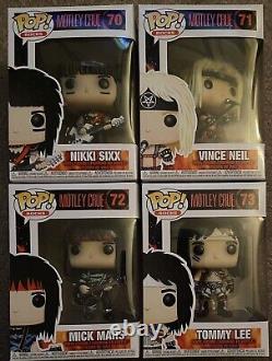 Motley Crue Lot Funko Pop Rocks 2018 Rare Vaulted Nikki, Vince, Mick, & Tommy