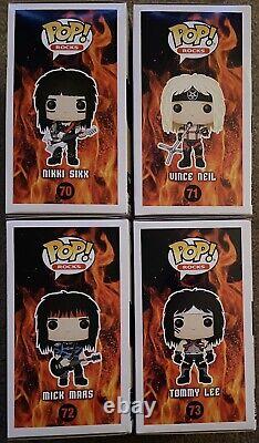 Motley Crue Lot Funko Pop Rocks 2018 Rare Vaulted Nikki, Vince, Mick, & Tommy