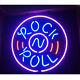 New Rock N Roll Music 20x16 Neon Light Lamp Sign Real Glass Windows Artwork