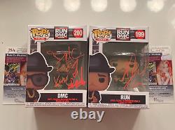 Rev Run & DMC Signed Funko Pop! Figures Set Run-DMC Hip-Hop Legends JSA COA