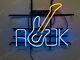 Rock Roll Guitar Music 24x20 Neon Sign Light Lamp Workshop Collection Cave Uy