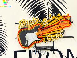 Rock & Roll Music Notes 20x14 Neon Sign Lamp Light With HD Vivid Printing EY