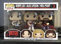 Rush Funko POP! Geddy Lee, Alex Lifeson, Neil Peart (3-Pack) VAULTED