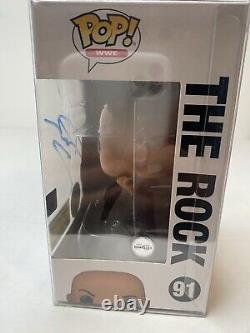 The Rock Signed COA Funko Pop! Vinyl WWE Entertainment Earth (Exclusive) #91