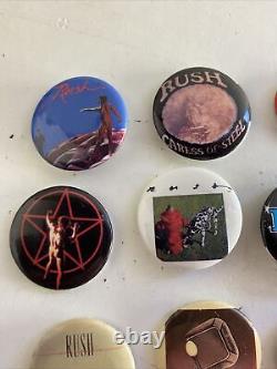 Vintage RUSH Rock Band Music Bands Pinback Pins Buttons Lot Of 20