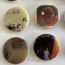 Vintage RUSH Rock Band Music Bands Pinback Pins Buttons Lot Of 20