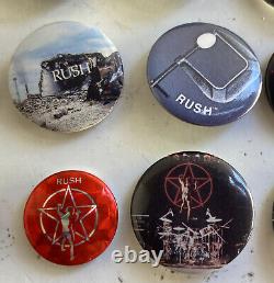 Vintage RUSH Rock Band Music Bands Pinback Pins Buttons Lot Of 20