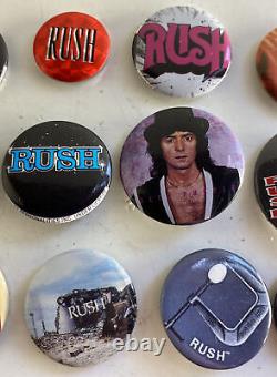 Vintage RUSH Rock Band Music Bands Pinback Pins Buttons Lot Of 20