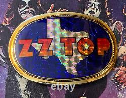 Zz Top Vintage 1977 Pacifica Rock & Roll Collectible Prism Belt Buckle -nice